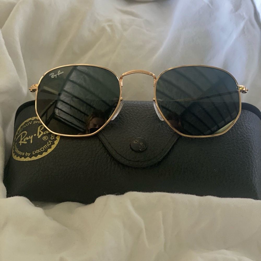 Ray ban gold hexagon sunglasses rb3548 51 21 140